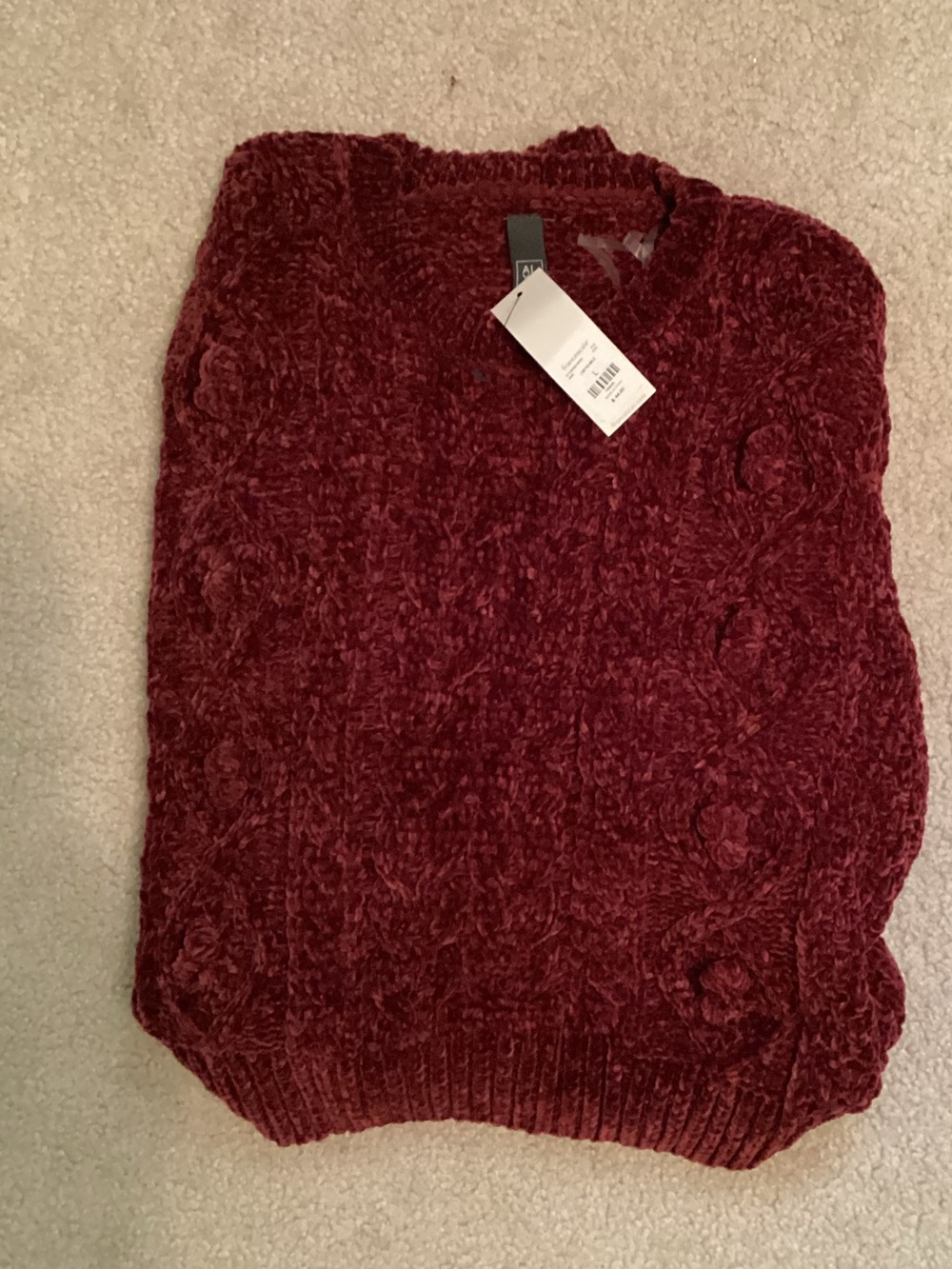 Francesca’s Alya Wine Color NWT Ladies Pullover Long Sleeve Sweater Size L